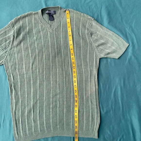 Vintage Olive Green Ribbed Knit Maxwell and Co Silk Sweater Shirt Size XXL - Picture 4 of 6